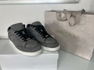 JIMMY CHOO SNEAKER TURNSCHUHE 41 MIAMI PRINCE OF STARS SILVER - Bild 1 von 15