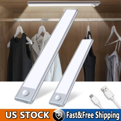 LED Motion Sensor Under Cabinet Closet Light USB Rechargeable Kitchen Lamp Strip - Image 1 of 4