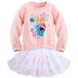 DISNEY STORE FROZEN LS SWEATSHIRT TOP & TUTU SKIRT FOR GIRLS NWT SUPER CUTE! - Picture 1 of 3