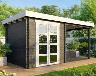 Gartenhaus Holzhaus Gerätehaus Blockhaus 5x2,5m 28mm - Bild 1 von 4