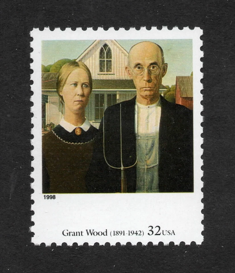 3236q - MNH - American Gothic - Grant Wood - American Art - Image 1 of 1