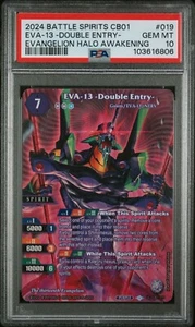 PSA 10 EVA-13 DOUBLE ENTRY (EVANGELION) BATTLE SPIRITS HALO OF AWAKENING EN CB01 - Picture 1 of 3