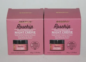 LOT (2) ESSANO ROSEHIP NIGHT CREME 1.70 FL OZ CREAM JOJOBA OIL & SHEA BUTTER - Picture 1 of 2