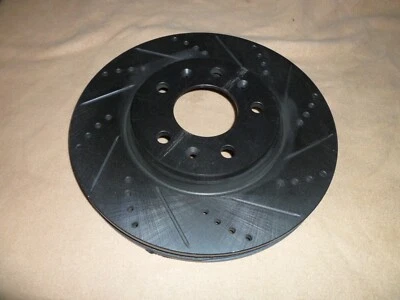 2005-2009 Cadillac STS CTS Front RH Black Slotted Performance Brake Rotor 06 07 - Image 1 of 4