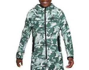 Nike Tech Fleece Youth Full Zip Jacket Kids Green Camo FN9118-361 Boys XL NEW - Picture 1 of 3
