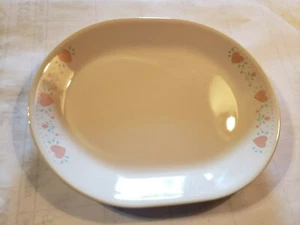 CORELLE CORNING FOREVER YOURS ROSA HERZEN 12 1/4" OVALE SERVIERPLATTE  - Bild 1 von 4