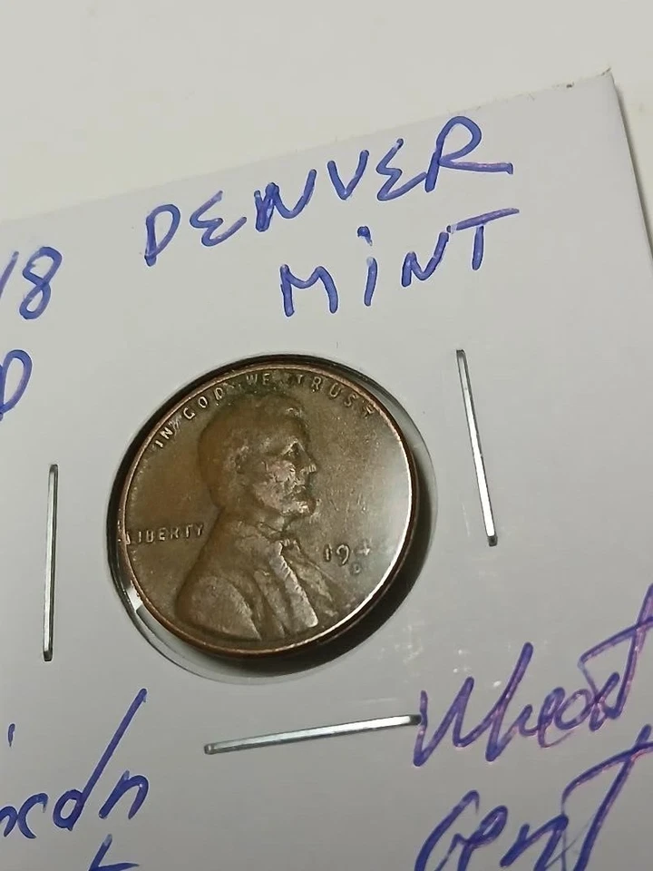 1948 D Lincoln Wheat Penny - Errors On Top Rim, "L" On Rim - Image 1 of 3