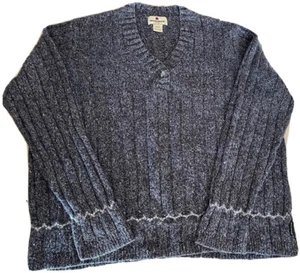 Woolrich Vtg Wool Knit Sweater Woman’s Large Pullover Black Heather - Picture 1 of 13