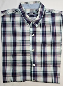Mens Izod Non Iron Stretch Plaid Short Sleeve Button Up Shirt Size XL - NICE - Picture 1 of 2
