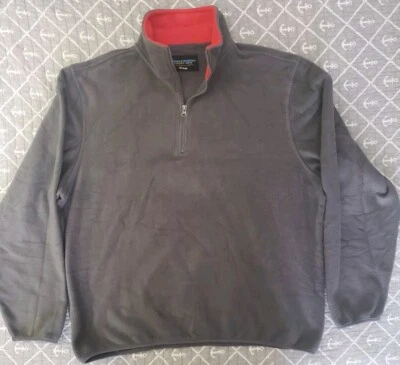 Pulôver Logan & Martin masculino XXL cinza quarto de zíper manga longa mistura de algodão - Imagem 1 de 4