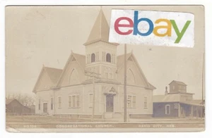 1909 RPPC DAVID CITY NEBRASKA CHURCH ELEVATOR OSTERHOUT BECKER VINTAGE POSTCARD - Picture 1 of 2