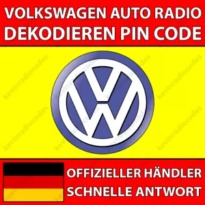 ✅VW RADIO DEKODIEREN PIN CODE TOURAN CADDY UP TOUAREG CADDY RNS 315 510 RCD 510✅ - Bild 1 von 4