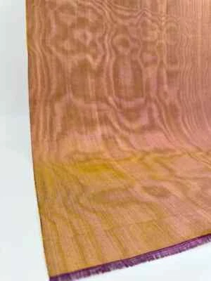 Moire Silk Mustard Purple Unique Luxurious Upholstery, Sewing Silk Shantung - Image 1 of 4