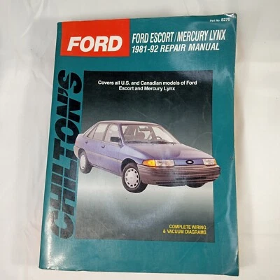 Chilton's 8270 Ford Escort Mercury Lynx 1981-1992 manual de reparación guía de servicio Foto 1 de 4