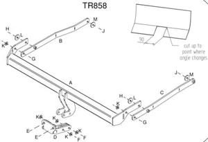 Barra de remolque de brida fija Towtrust para Renault Megane Sports Sedán 2003 a 2017 - Imagen 1 de 8
