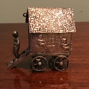 Antique Dutch Silver Miniature Bathing Wagon - Picture 1 of 7