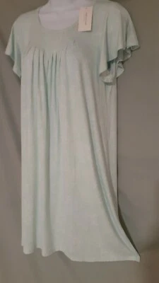 Camisón Charter Club verde blanco pantorrilla manga gorra X-pequeño 38" busto Foto 1 de 4