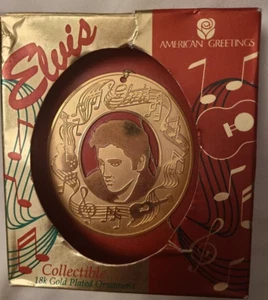 Elvis Presley 18k GOLD plated Christmas Ornament AMERICAN GREETING NIB - Bild 1 von 1