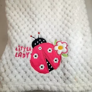 Zak & Zoey Little Lady Babydecke Marienkäfer Blume rosa Marienkäfer Waffel weiß - Bild 1 von 5