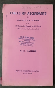 INDIEN ASTROLOGIE: TABELLEN VON AUFSTIEGEN AUF NIRAYANA-BASIS VON N. C. LAHIRI 2001 - Bild 1 von 10