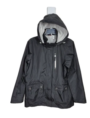 Izod Jacket Mens Large Black PerformX Mesh Lined Removable Hood Windbreaker - Image 1 of 4