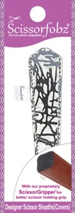 Cubierta de funda de tijeras de diseñador SCISSORFOBZ única pequeña moderna plata metálica - Imagen 1 de 5