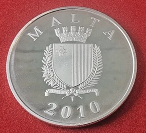 10 EURO MALTA 2010 SILVER COIN - Picture 1 of 2
