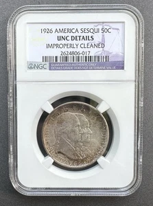 1926 America Sesquicentennial 50 Cent UNC Details Improperly Cleaned NGC - Picture 1 of 2