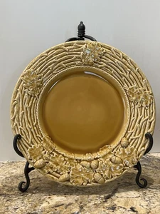 Vintage Bordallo Pinheiro Serving Platters Gold Acorns & Leaves Set Of 4 - Picture 1 of 13