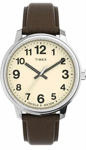 TIMEX TW2V21300, HERREN EASY READER BRAUN LEDER UHR, INDIGLO, 43MM GEHÄUSE  - Bild 1 von 9