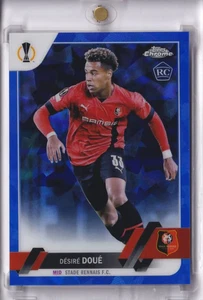 2023-24 Topps Chrome UEFA Désiré Doué RC Rookie Blue  Stade Rennes -> - Bild 1 von 2