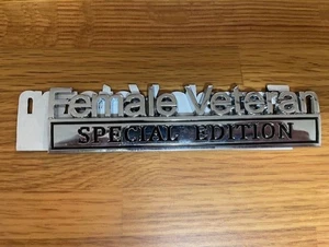 Female Veteran, Auto Truck SUV Car Emblem for Fenders, Trunk, Tailgate, Chromed - Foto 1 di 1