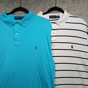 Lot 2 Polo Ralph Lauren XLT Polo Shirts. Solid/ Striped. - Picture 1 of 6