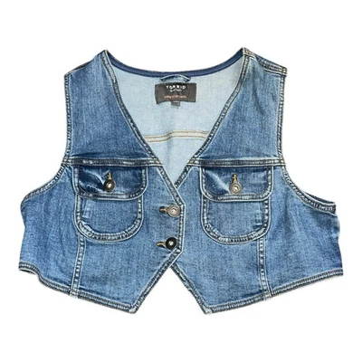 Chaleco vaquero azul tórrido talla 00 para mujer Foto 1 de 4