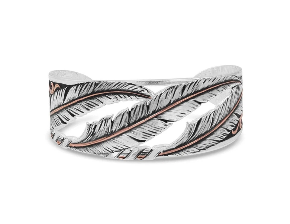 Montana Silversmiths Bracelet Womens Feather Silver Gold Bc4222rg
