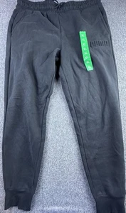 Puma Pants Men XLarge Black Fleece Sweatpants Joggers Pocket Athleisure Logo New - Picture 1 of 13