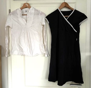 Markenpaket Jako-o 152/158 Zara Gr. 152 10/12 blaues Wickel Kleid weisse Bluse - Bild 1 von 2