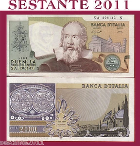ITALIA ITALY 2.000 2000 LIRE GALILEO GALILEI 22.10. 1976, P 103b, FDS / UNC - Imagen 1 de 1