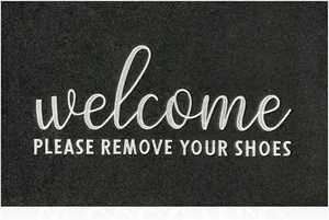 AAZZKANG Welcome Mat Outdoor Please Remove Your Shoes Doormat Non Slip Front - Picture 1 of 12