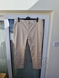 M&S Per Una Ladies Chino Trousers Roma Rise Size 22 Regular 3 Front+ 2 Back Pkts - Picture 1 of 7