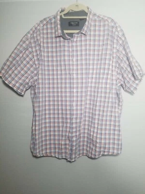 Camisa elástica para hombre Claiborne talla 3XL manga corta bolsillo 100 % algodón a cuadros. Foto 1 de 4