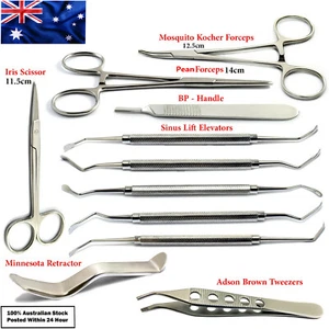 Dental Sinus Lift Elevators Oral Surgery Hemostatic Forceps Cotton Tweezers Lab - Bild 1 von 8