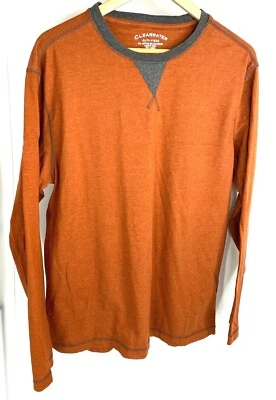 Camiseta de hombre Clearwater Outfitters naranja manga larga con ribete gris. Talla M Foto 1 de 4