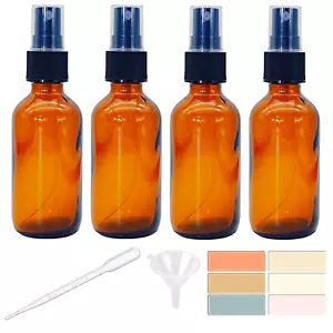 4 PACK 2 Oz Amber Small Glass Spray Bottles, Empty Spray Bottle for Hair, Plants - Picture 1 of 12
