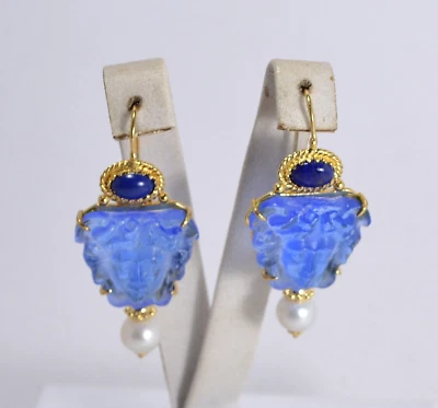 TAGLIAMONTE ORECCHINI  ARGENTO PLACCATO PASTE VITREE MASCHERE           TGN 1016 - Immagine 1 di 3