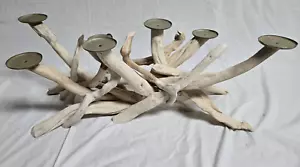 ROOST | Bleach Treated Driftwood 7-Candle Tabletop Candelabra for 3-Inch Pillars - Picture 1 of 4