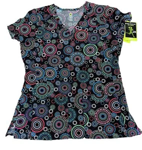 NWT Med Couture Touch V-Neck Shirttail Top Scrub Top Women’s Sz Large - Picture 1 of 5