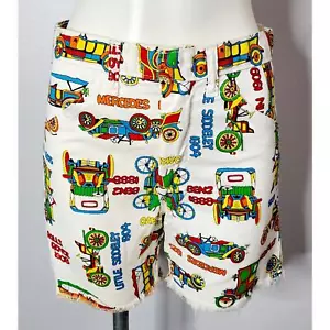 Vintage 1960's Novelty Print Vintage Car Shorts - Picture 1 of 8