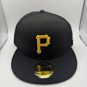 New Era 59FIFTY Pittsburgh Pirates Classic Black/Gold Fitted Hat Size 7 1/4 - Picture 1 of 5