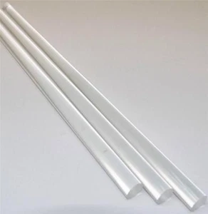 Varilla extruida de plexiglás acrílico transparente de 3 piezas de 1/2" de diámetro x 24" (2 pies) de longitud - Imagen 1 de 1